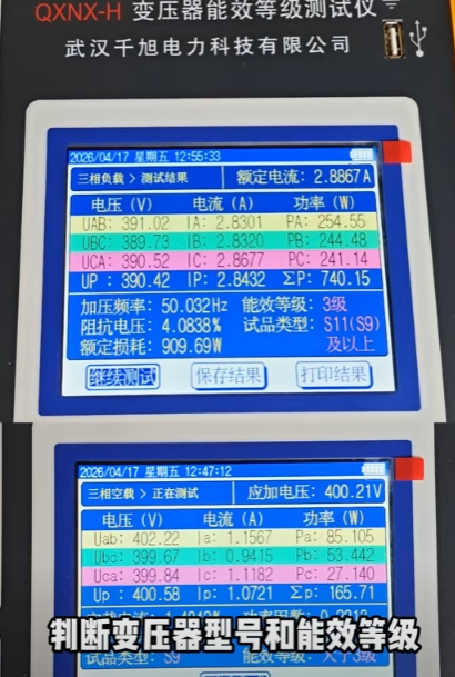 变压器容量及空负载测试仪厂家实操介绍(图12) 能效等级判断.png