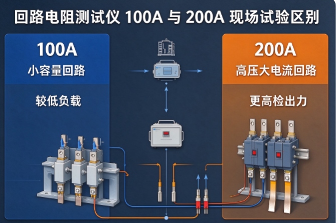 回路电阻测试仪100A与200A现场试验区别